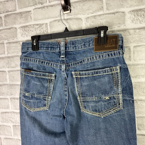 Ariat M5 Straight Fit Distressed Western Denim Work Jeans Mens 32 x 36 - Picture 4 of 12